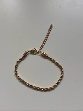 Gold-Tone Rope Chain Adjustable Bracelet
